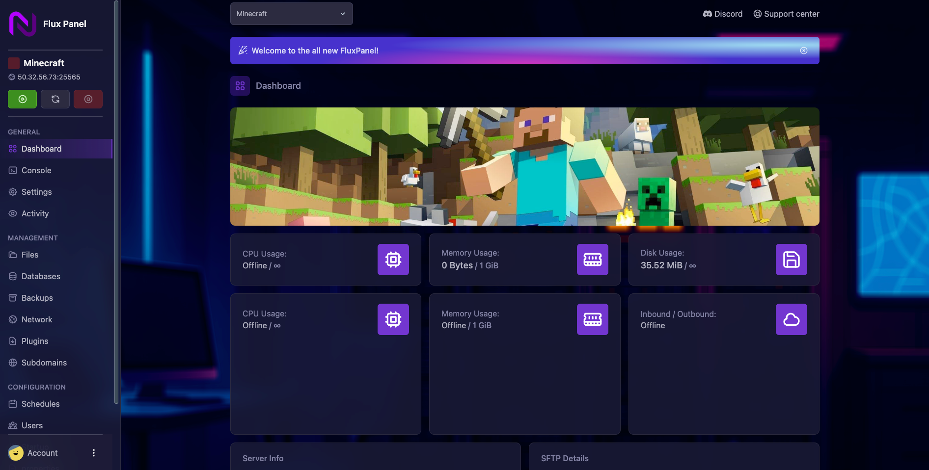 NexusPanel Dashboard Preview